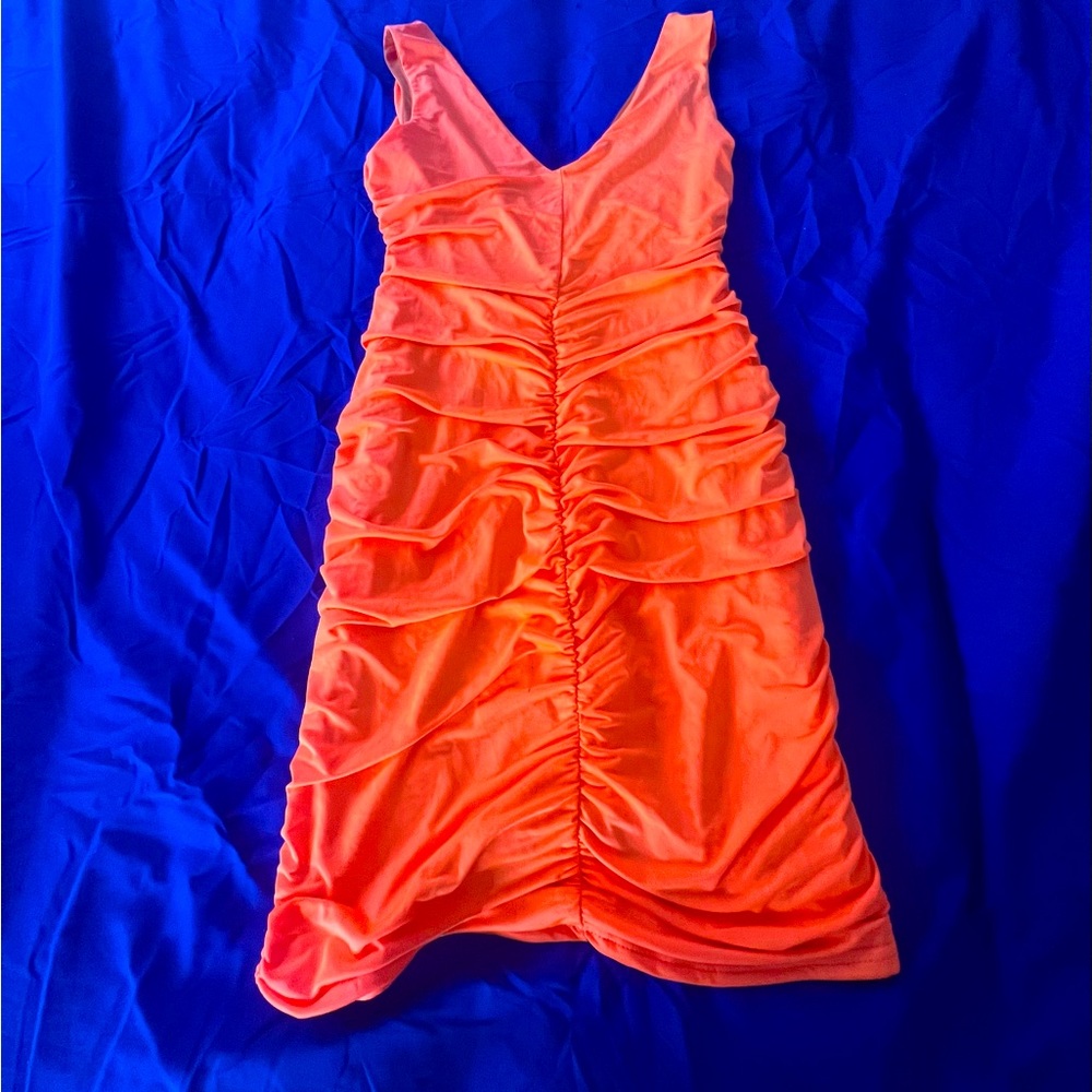 Bright orange PLT scrunch Dress size 8 - medium
